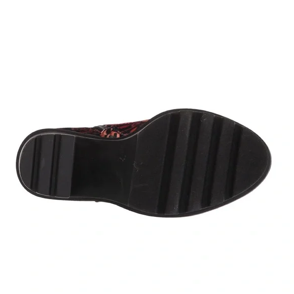 Jessica Simpson Lizzah Peep Toe Bootie Autumn Combo Size 7 - Picture 4 of 7